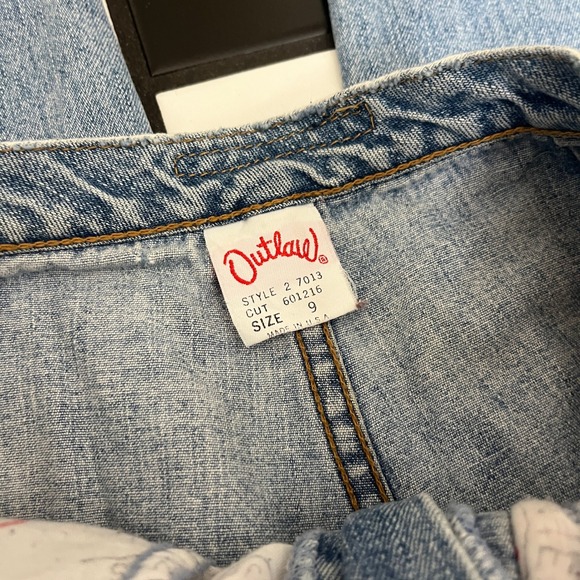 Vintage Outlaw Jeans Size 9 Light Wash High Waist Wide Leg Denim Pants - Picture 6 of 9